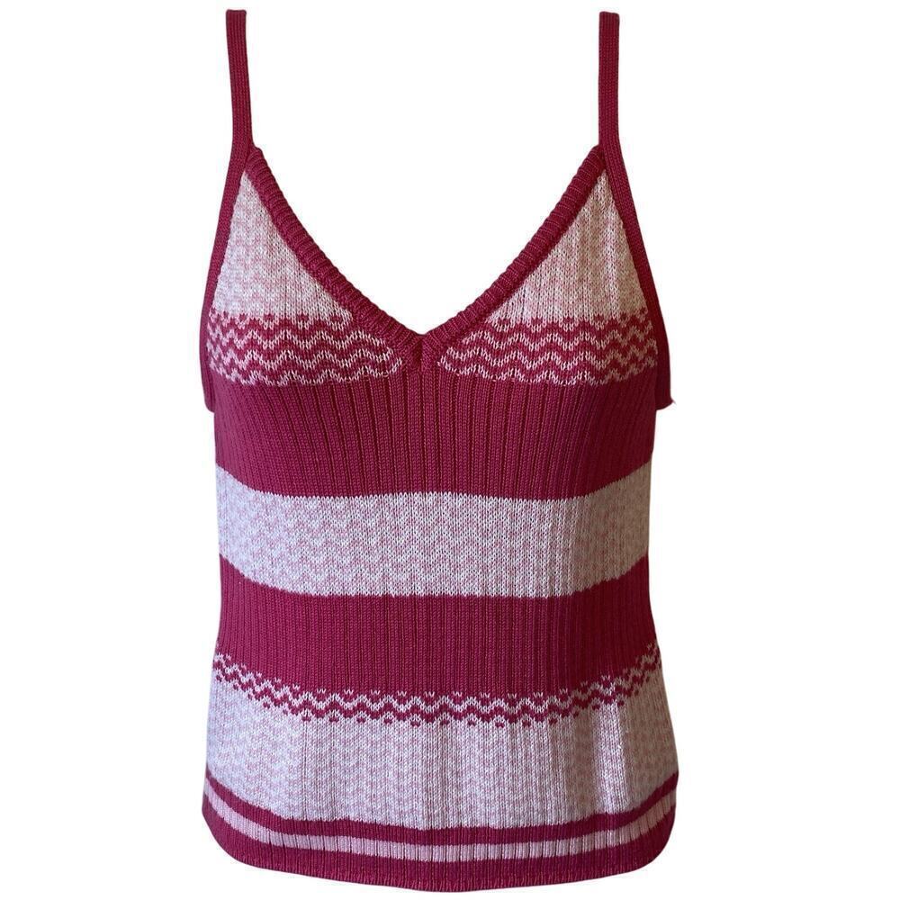 Cabana By Crown&Ivy Tank Top Women M Knit Light & Hot Pink Feminine Sexy Summer